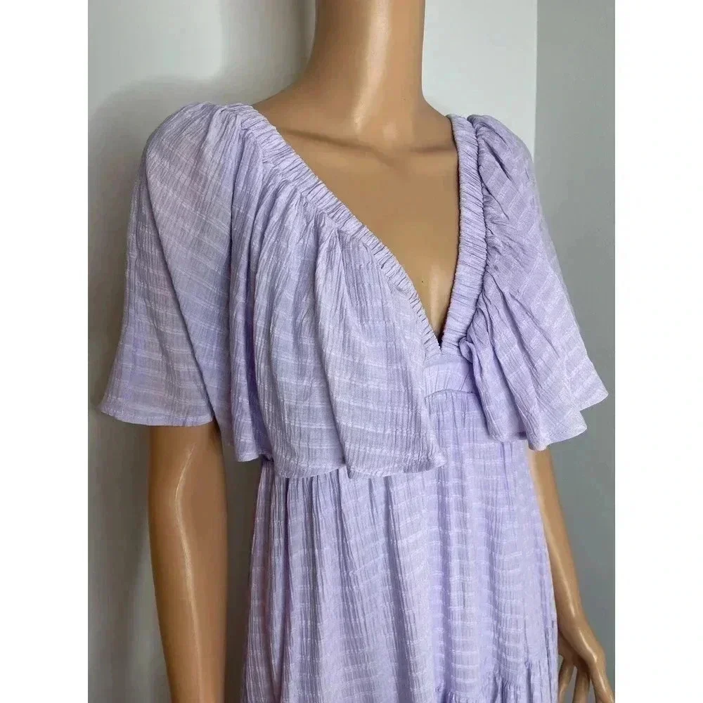 Lalavon Deep V Neck Maxi Dress size S - Picture 3 of 11